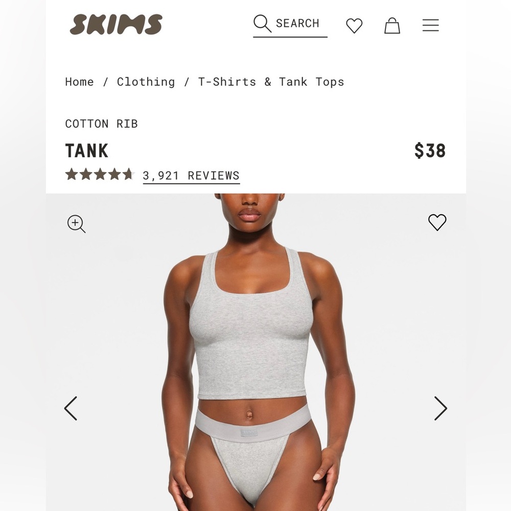 NWT SKIMS Cotton Rib Tank Mult sizes